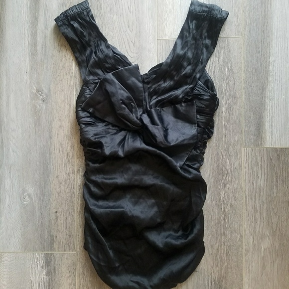 bebe Tops - Bebe Silk Ruched Bow Top bebe Tops - Bebe Silk Ruched Bow Top